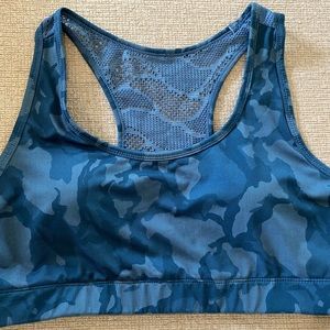 ZYIA Size L Retired Blue Camo Bomber Bra RC